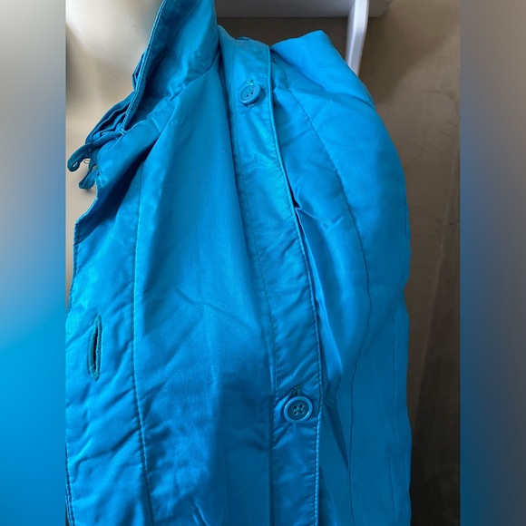 Vintage FLEET STREET Trench Coat, Women’s size 8, removable lining turquoise - Picture 12 of 16